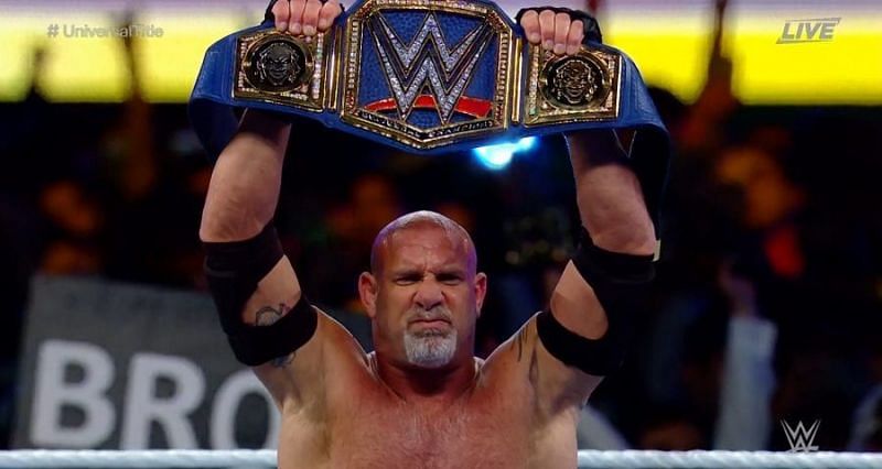 Goldberg's Universal title will be on the line against Roman Reigns